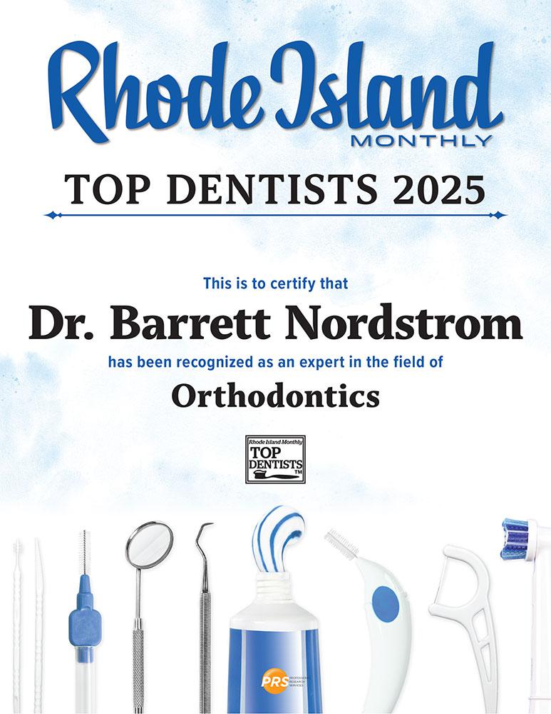 Barrett Nordstrom Voted Best Orthodontist in Rhode Island