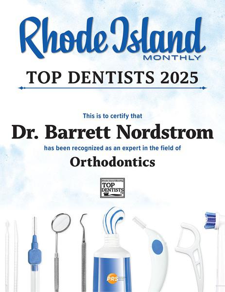 Barrett Nordstrom Voted Best Orthodontist in Rhode Island